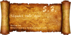 Sipeki Hódos névjegykártya